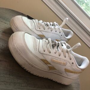 Reebok Women's Classic White and Gold Sneakers